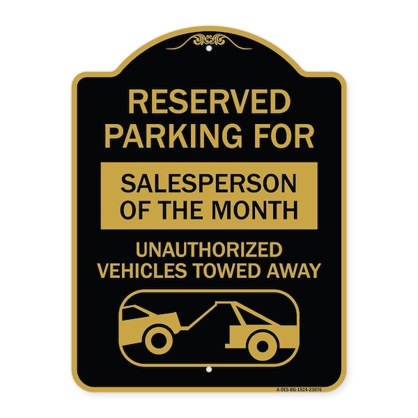 Signmission Reserved Parking for Salesperson of the Month Unauthorized Vehicles Towed Away, A-DES-BG-1824-23076 A-DES-BG-1824-23076 - main